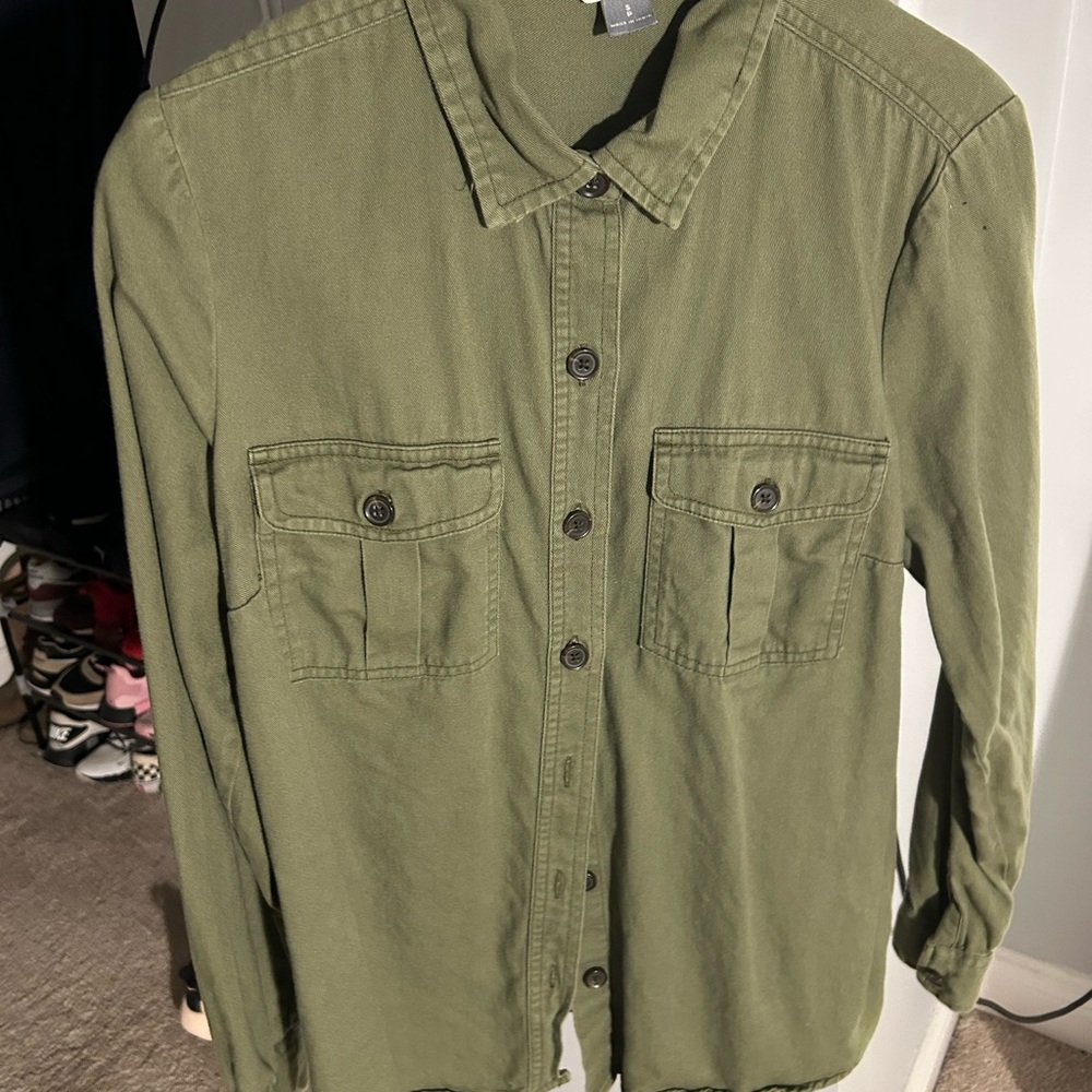 Old Navy Olive Button Down Shirt